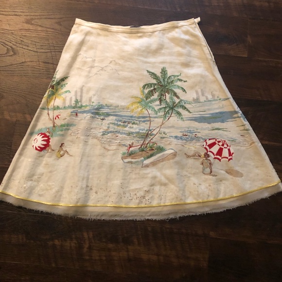 Vintage Never worn J Crew Collection Linen skirt with bead embellishments. - Picture 5 of 7